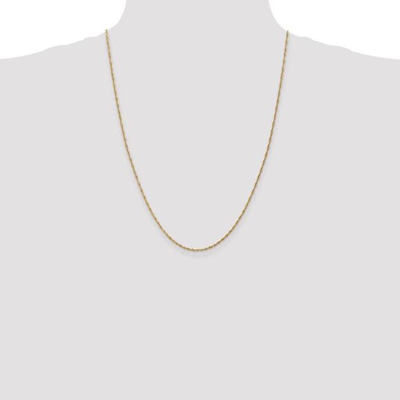 1.4mm, 14k Yellow Gold, Singapore Chain Necklace, 24 Inch - Picture 2 of 8